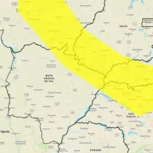 Mapa do Inmet indicando municípios em alerta (Foto: Reprodução/Inmet)